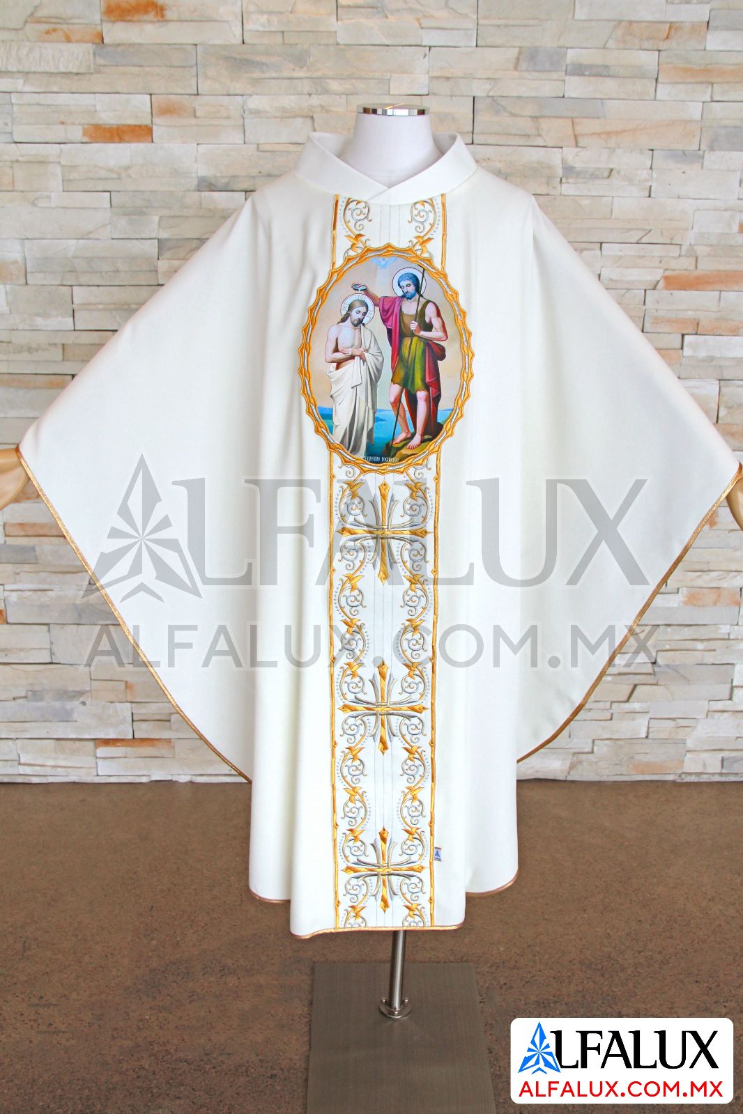 16 CARDENAL Alfalux Casulla Central Perla Medallon San Juan Bautista 12 (4)